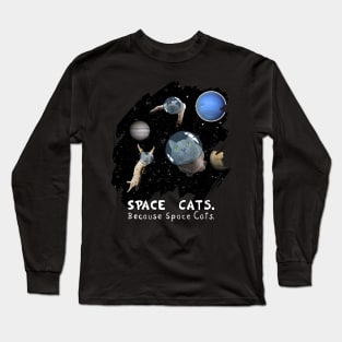 Cute Space Cat Shirt Epic Galaxy Cats in Outer Space Gift Long Sleeve T-Shirt